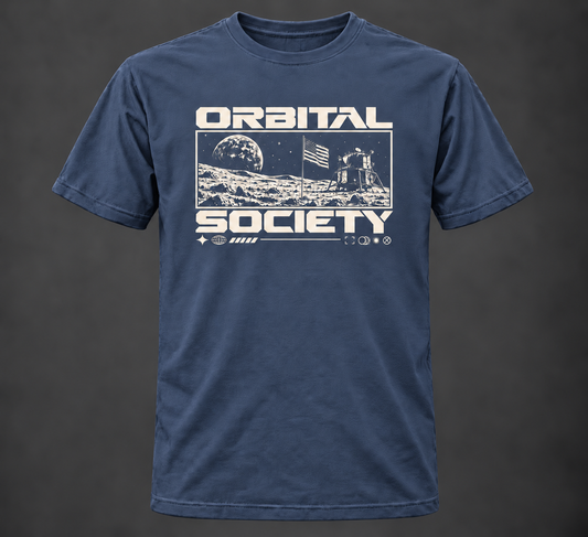 Orbital Society Lunar Frontier Tee — Blue Dusk